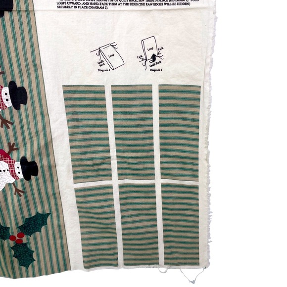 Vtg VIP Cranston Snowman Sampler Quilt Fabric Panel Christmas Gingerbread 35x44" - Picture 7 of 8
